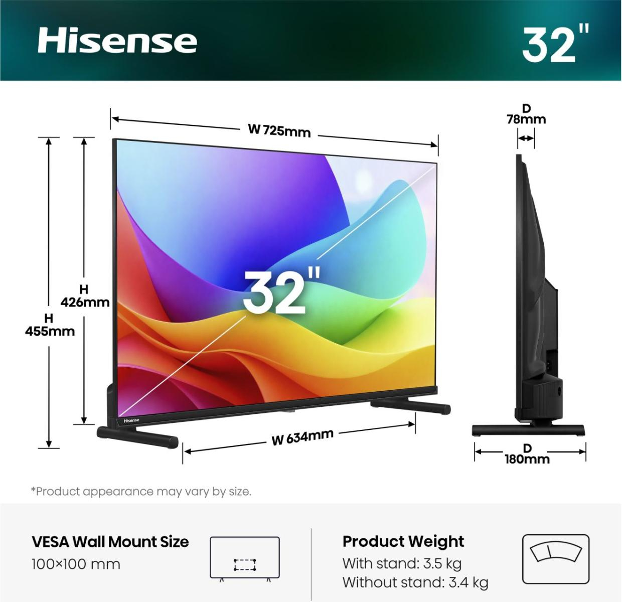 TV Hisense QLED 32A59S 32 Full HD 60Hz Smart TV VIDAA HDR10 Dolby Atmos — photo 2
