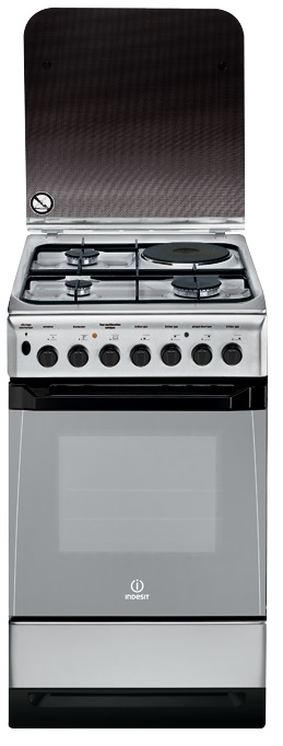 Indesit KN3M51S(X)/FR Freestanding cooker Electric Gas Silver