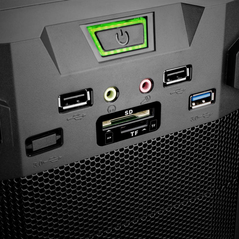 itek Ninja Midi Tower Black, Green – image 4