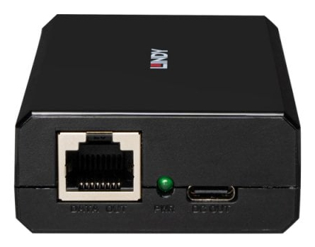 Lindy 73474 séparateur voix-données Connexion Ethernet, supportant l'alimentation via ce port (PoE) Noir