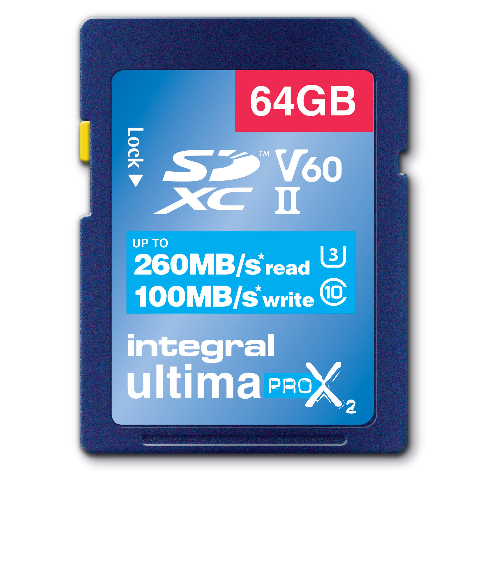 Integral 64GB SDXC UHS-2 U3 CL10 V60 UP TO R-260 W-100 MBS
