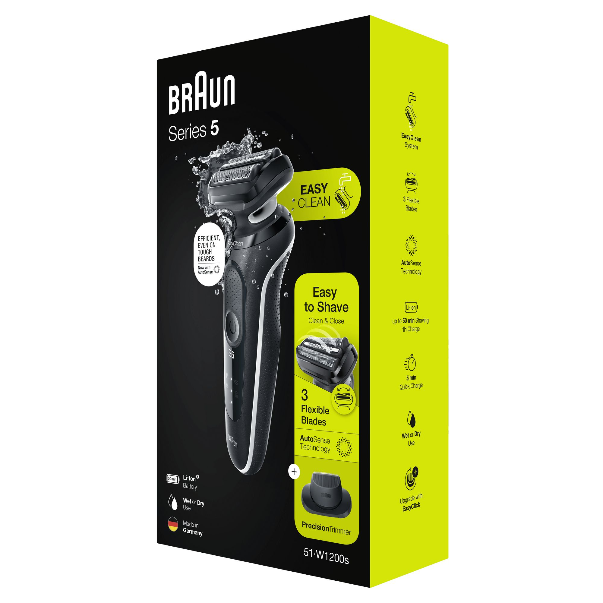 Braun Series 5 51-W1200s Foil shaver Trimmer Black, White – image 7