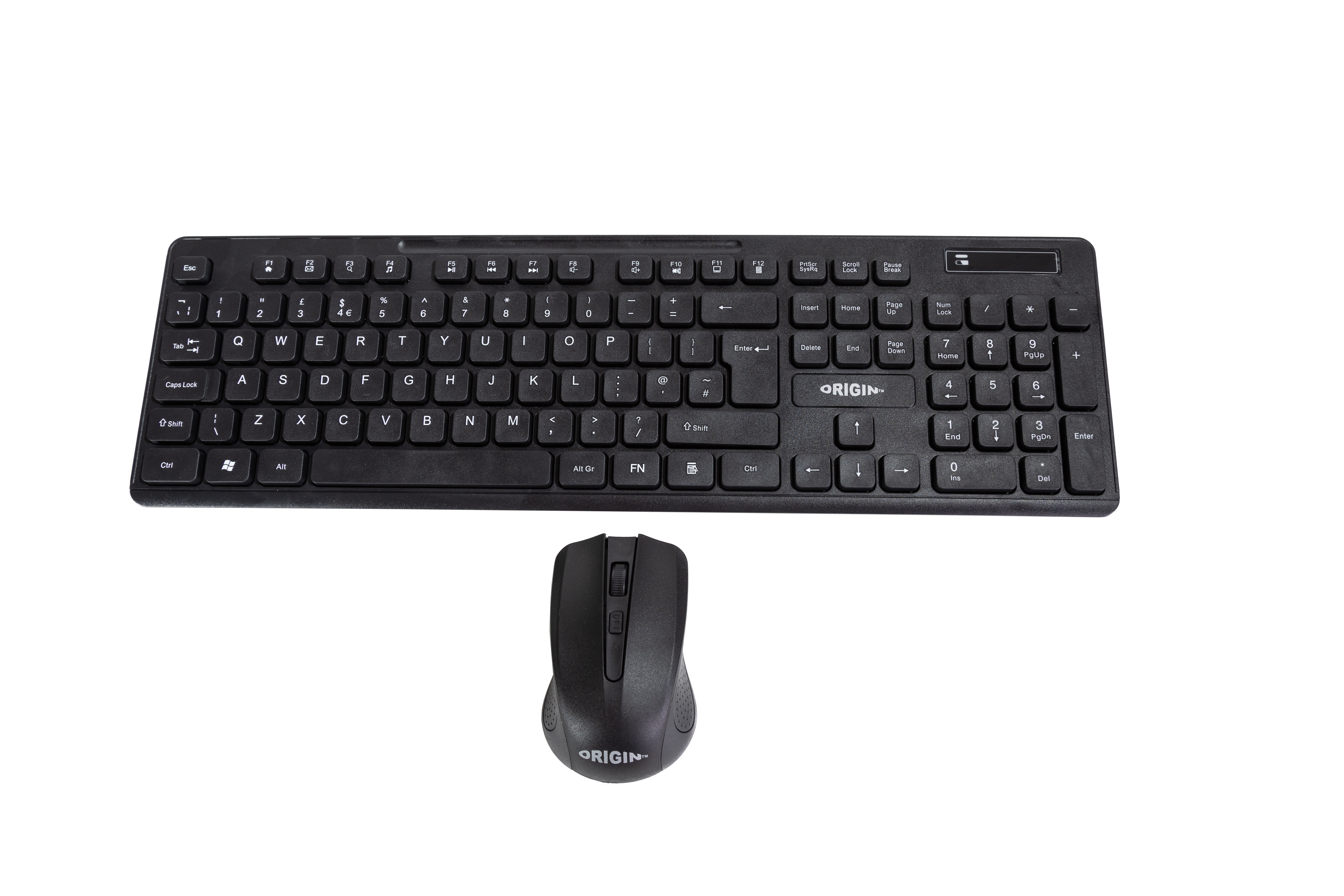 Origin Storage 4X30M39496-OS tastiera Mouse incluso Casa/ufficio Wireless a RF + USB QWERTY Inglese Nero