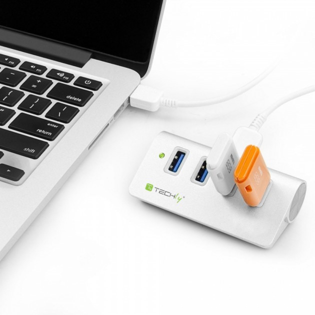 Techly USB 3.0 Super Speed Hub 4 Port A Female Aluminum IUSB3-TLY430 – image 4