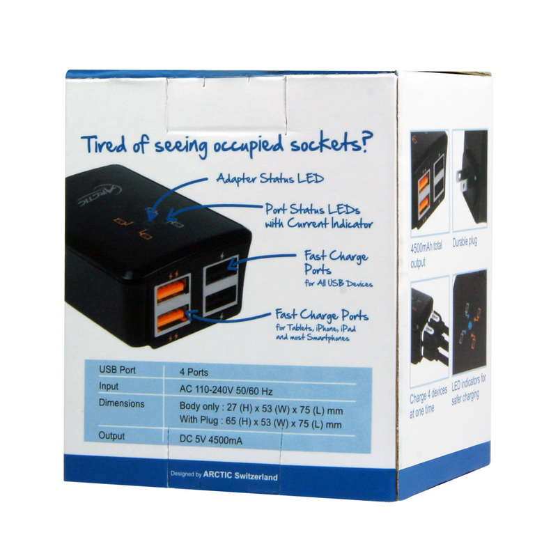 ARCTIC Home Charger 4500 - 4-Port USB Wall Charger – image 8