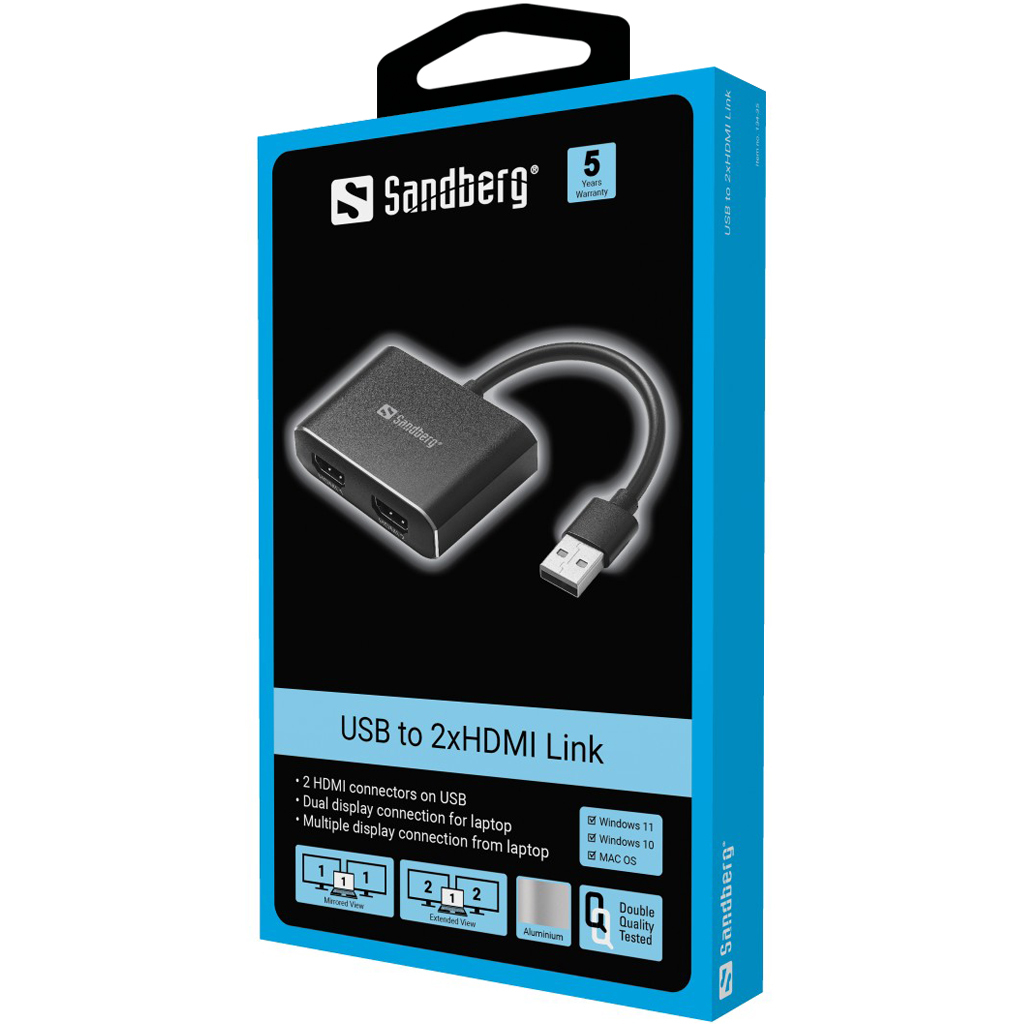 Sandberg USB to 2xHDMI Link – image 2
