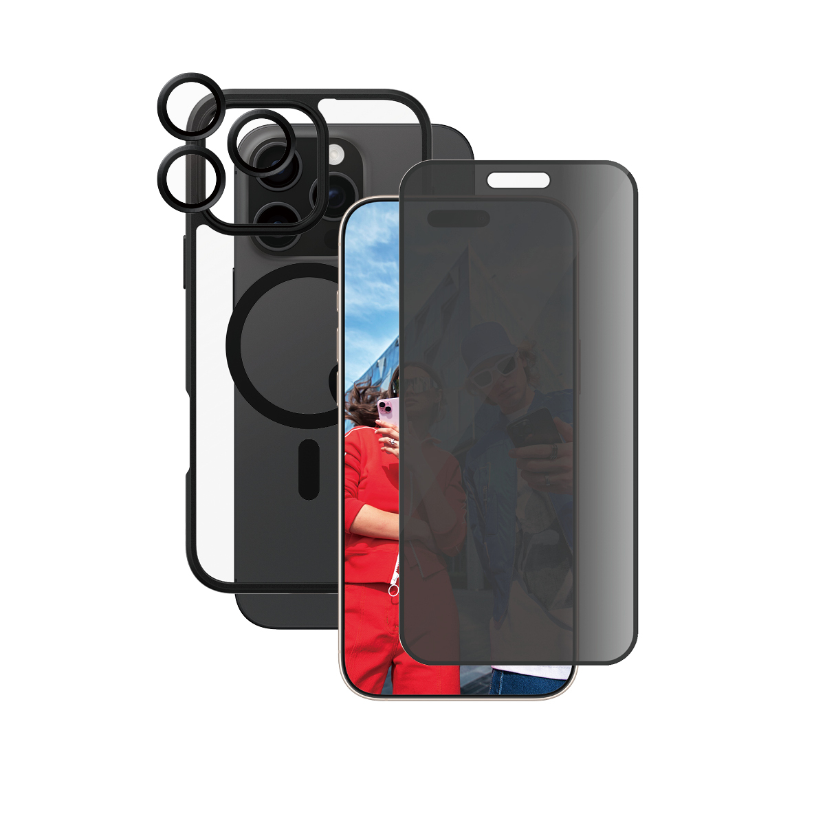 PanzerGlass ® | CARE by ® Flagship 3-in-1 Privacy Bundle iPhone 16 Pro Max Clear screen protector Apple 1 pc(s)