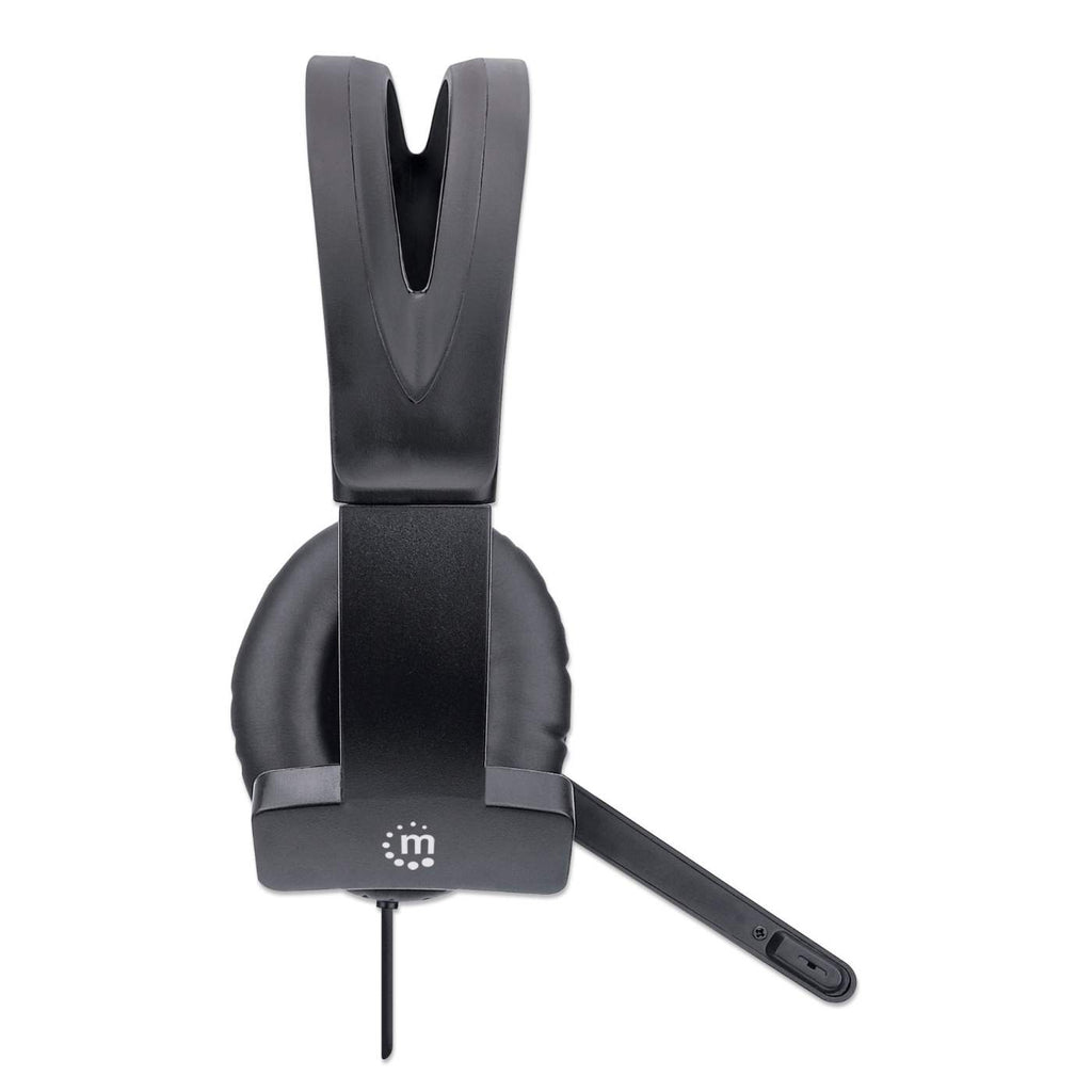 Manhattan Mono Over-Ear Headset (USB), Microphone Boom (padded), Retail Box Packaging, Adjustable Headband, In-Line Volume Control, Ear Cushion, USB-A for both – image 5