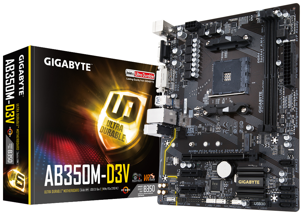GIGABYTE GA-AB350M-D3V motherboard AMD B350 Socket AM4 micro ATX
