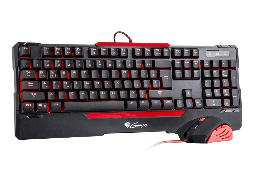 GENESIS CX55 keyboard Mouse included Gaming USB QWERTY Black, Red