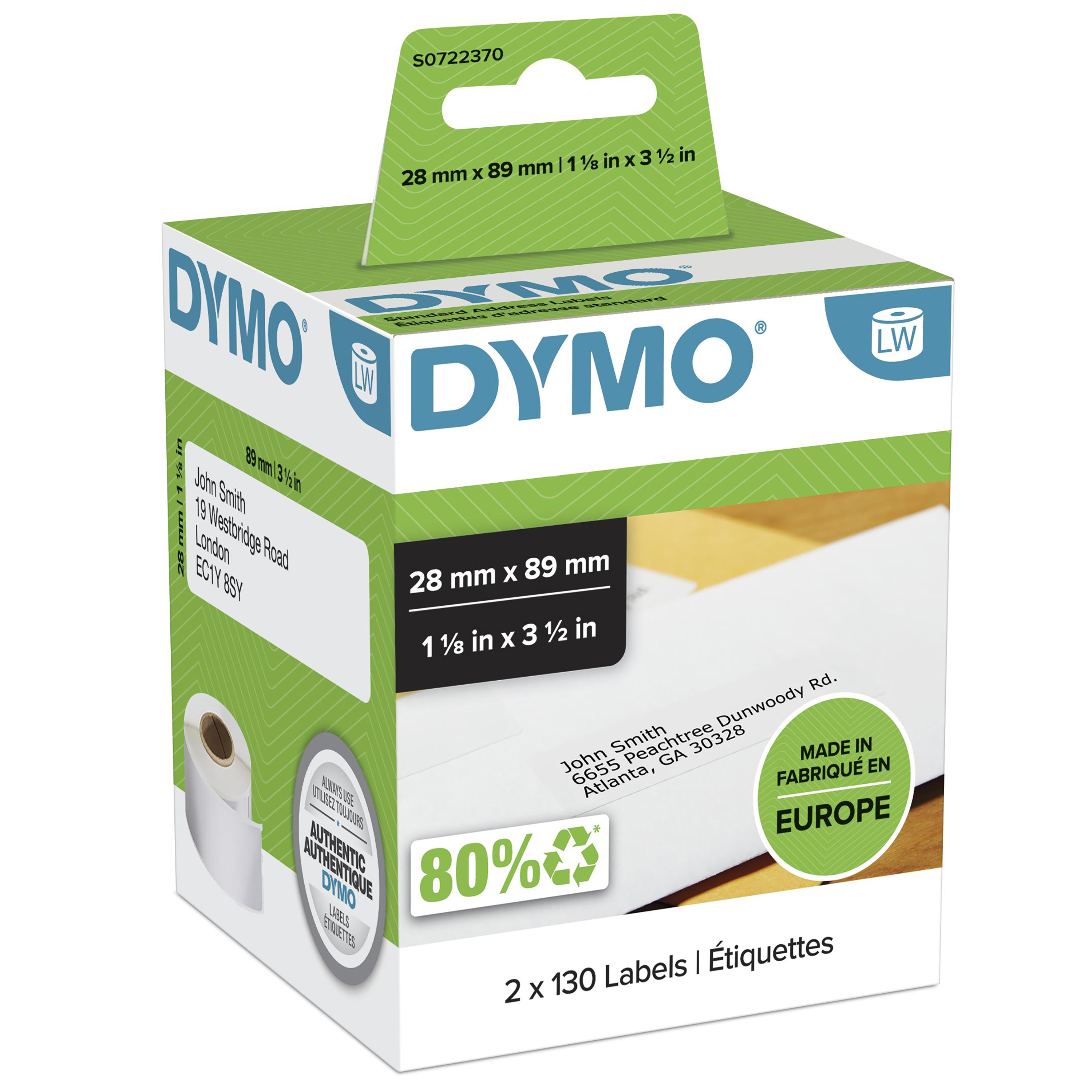 DYMO LW - Tavalliset osoitetarrat - 28 x 89 mm - S0722370