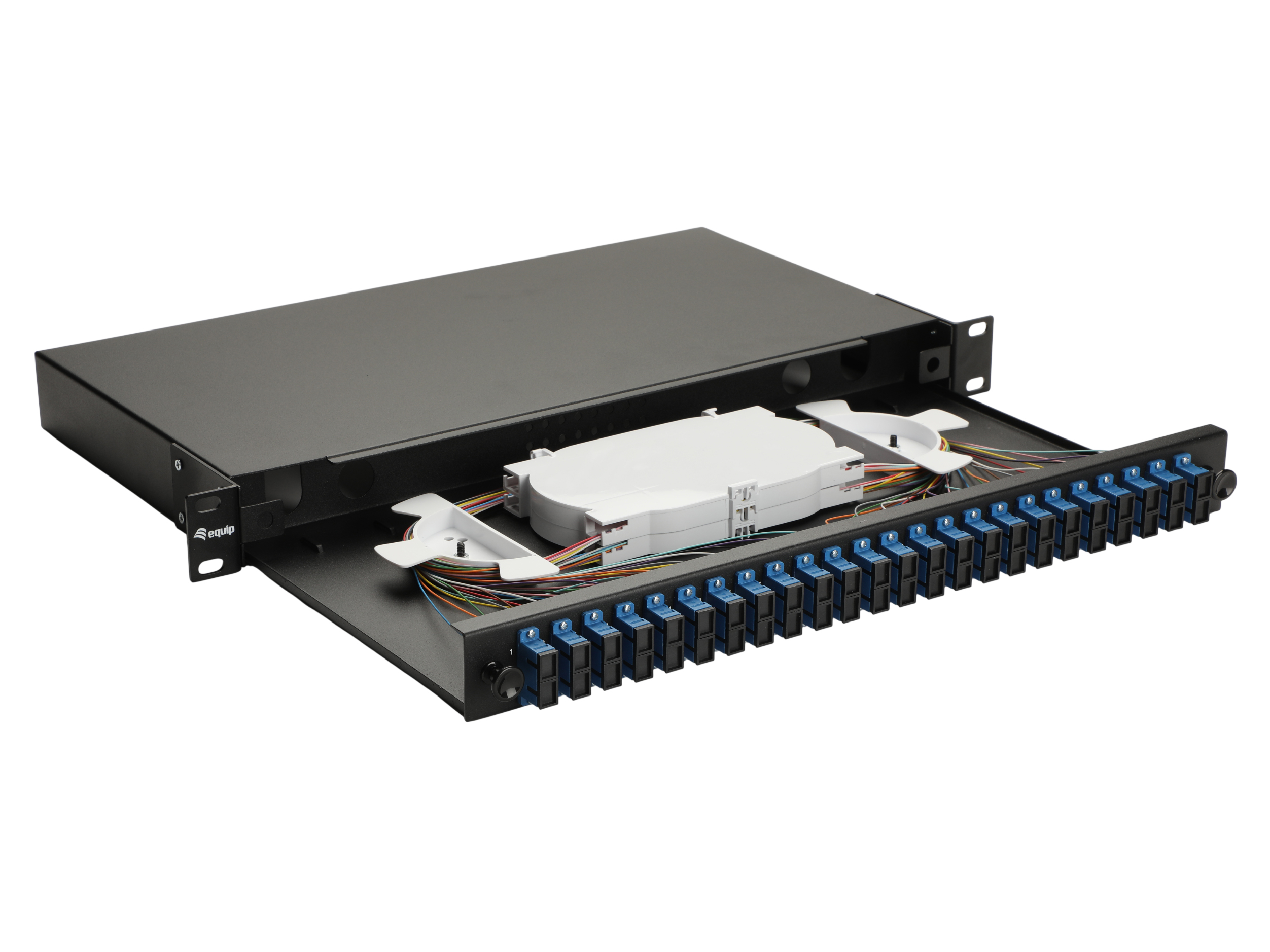 Equip LWL-Spleißkasten 24-Port SC-Duplex OS2 1U komplett  sw