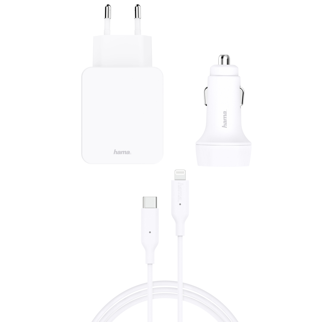 Hama 00210200 mobile device charger Smartphone, Tablet White AC, Cigar lighter Fast charging Auto, Indoor