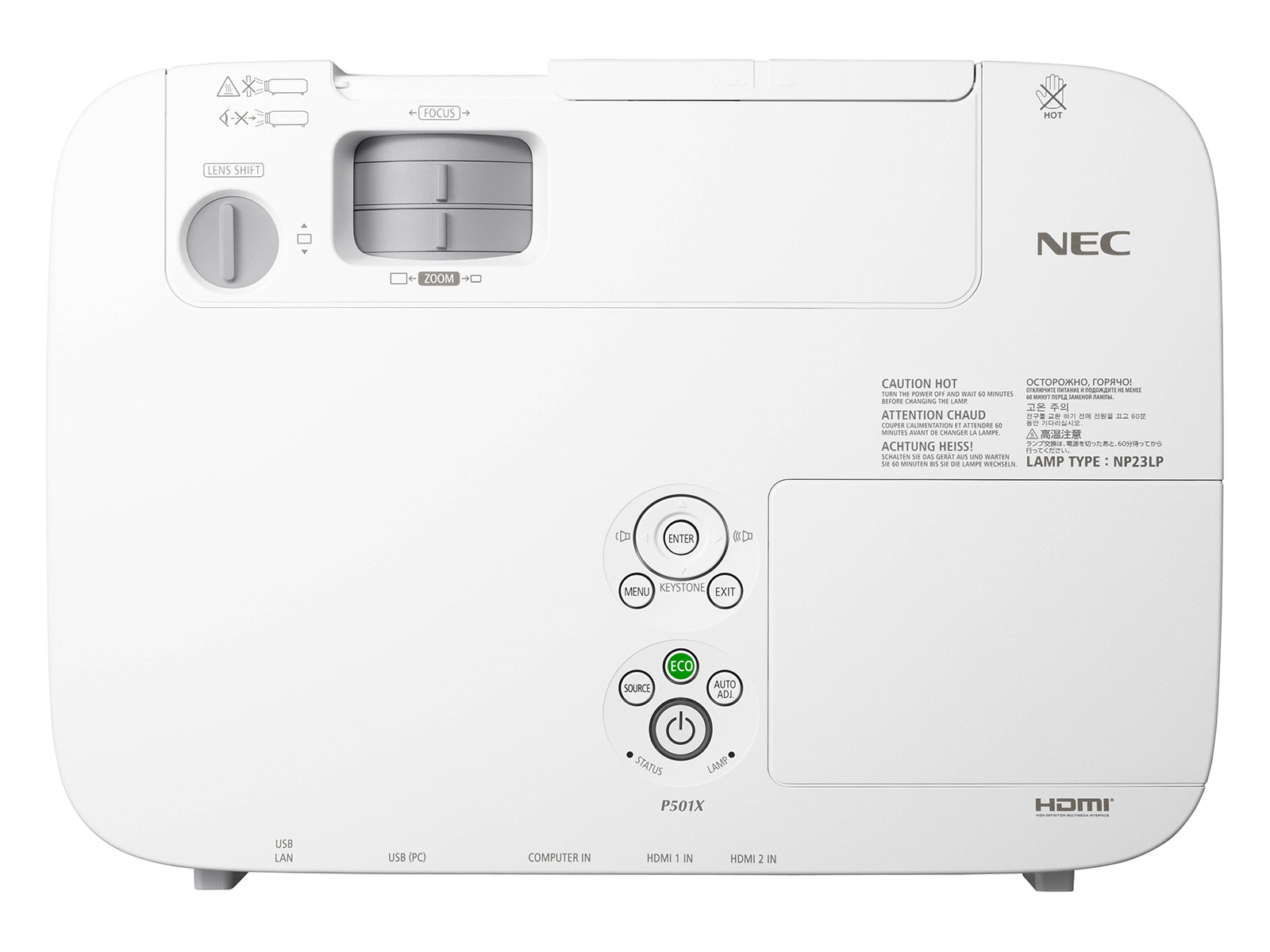 NEC P451W Standard throw projector 4000 ANSI lumens 3LCD WXGA (1280x800) White – image 4