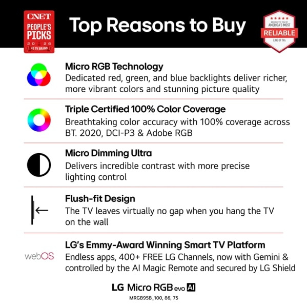 LG Micro RGB evo AI 100MRGB95BU TV 2.54 m (100") 4K Ultra HD Smart TV Wi-Fi Black 3000 cd/m² – image 5