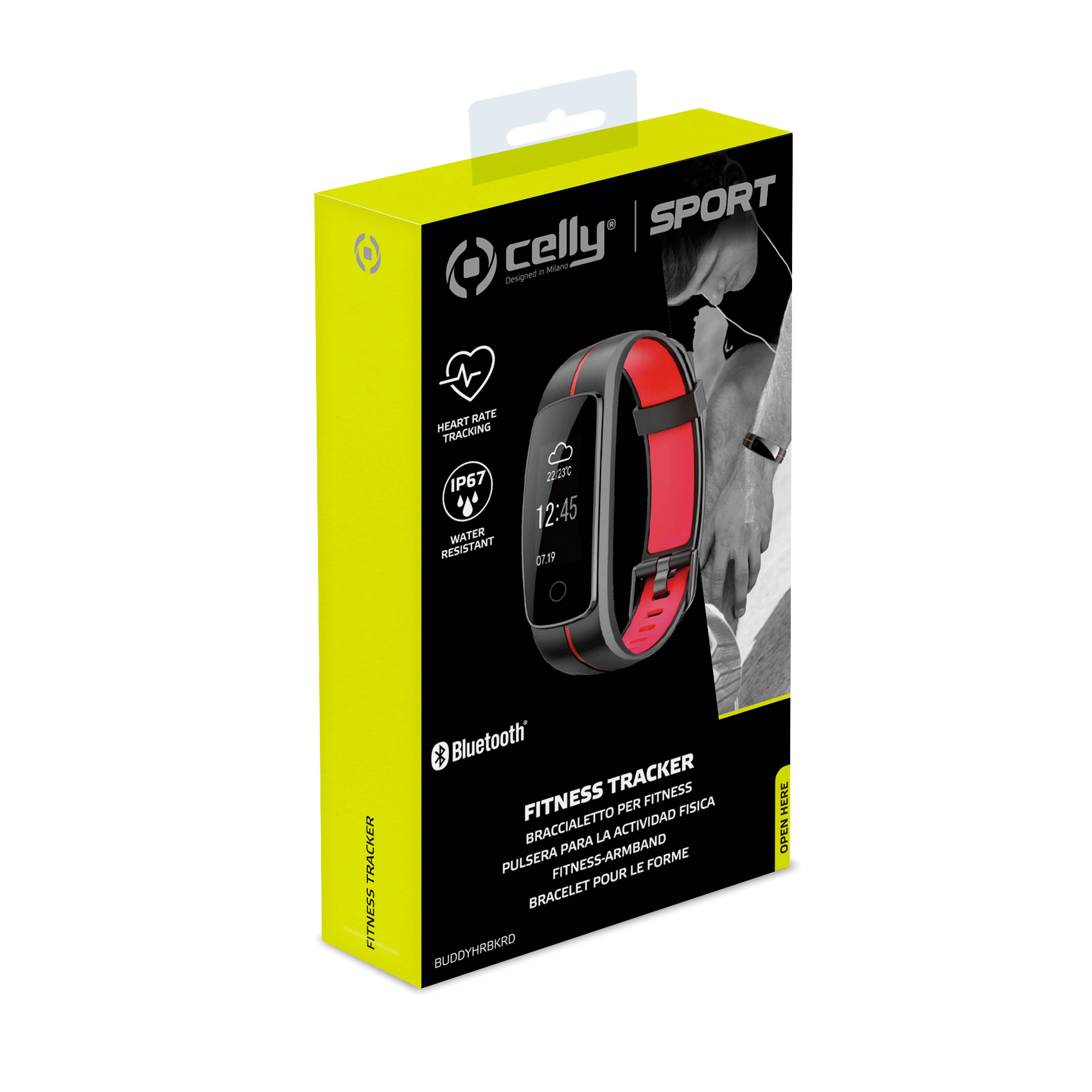 Celly BUDDYHRBKRD activity tracker Armband activity tracker IP67 Black, Red – image 3