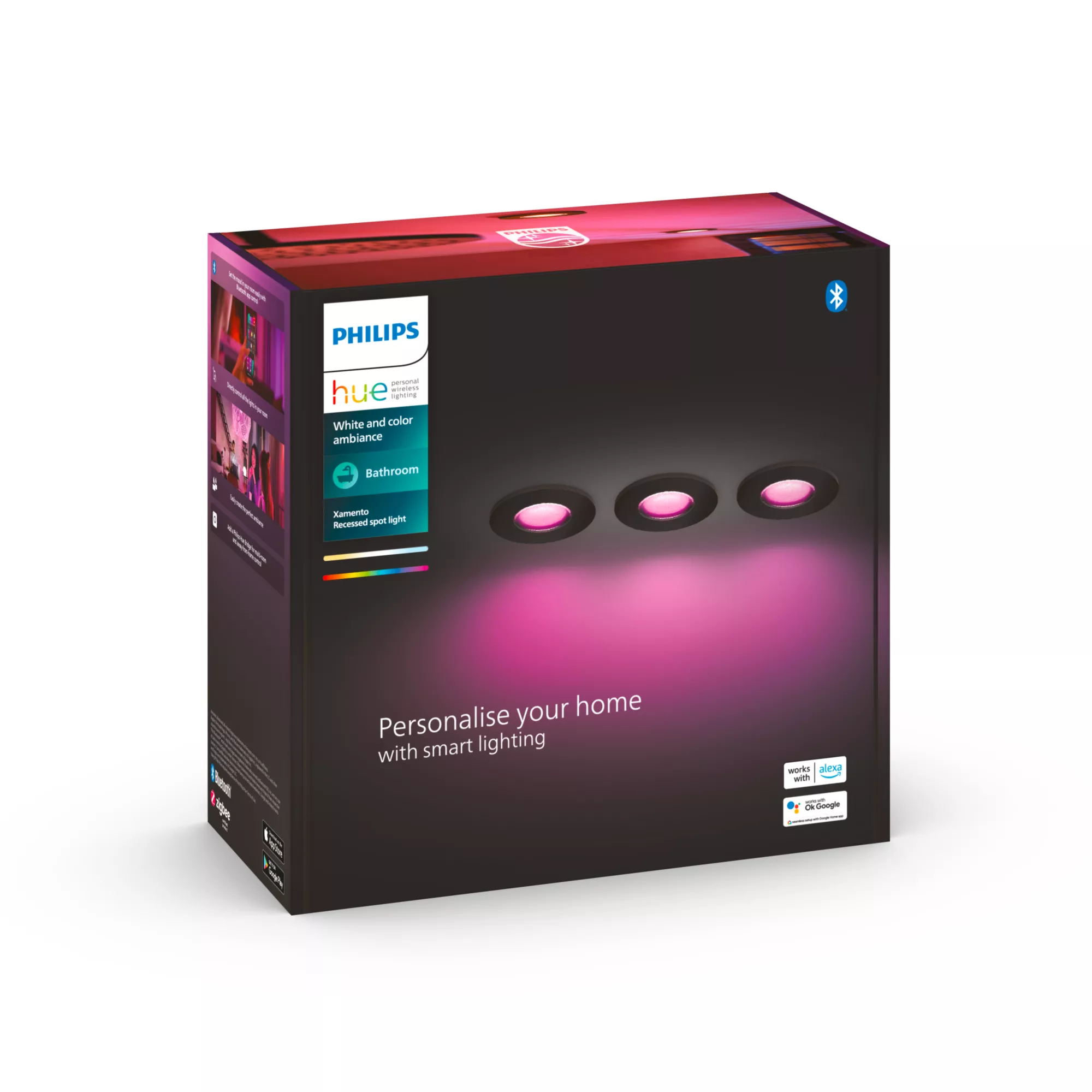 Philips by Signify Philips Hue White and colour ambience Three-pack Xamento recessed spotlight – image 4
