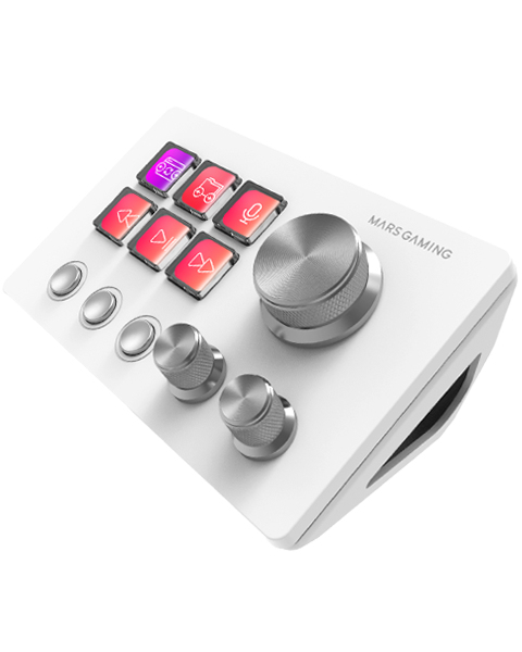Mars Gaming MSDTWOW controllore per la creazione di contenuti in tempo reale Bianco 9 pulsanti