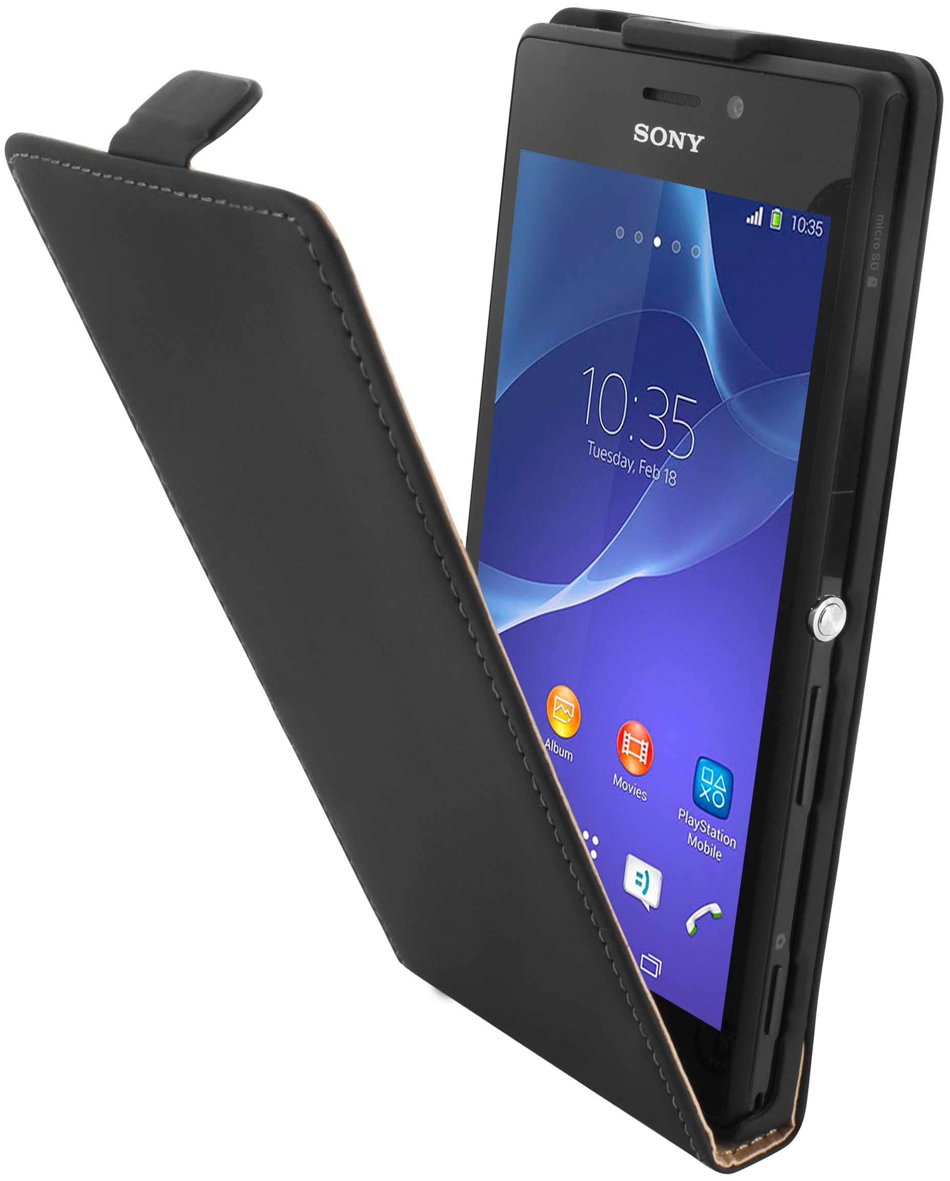 Mobiparts Premium Flip Case Sony Xperia M2, Xperia M2 Aqua Black