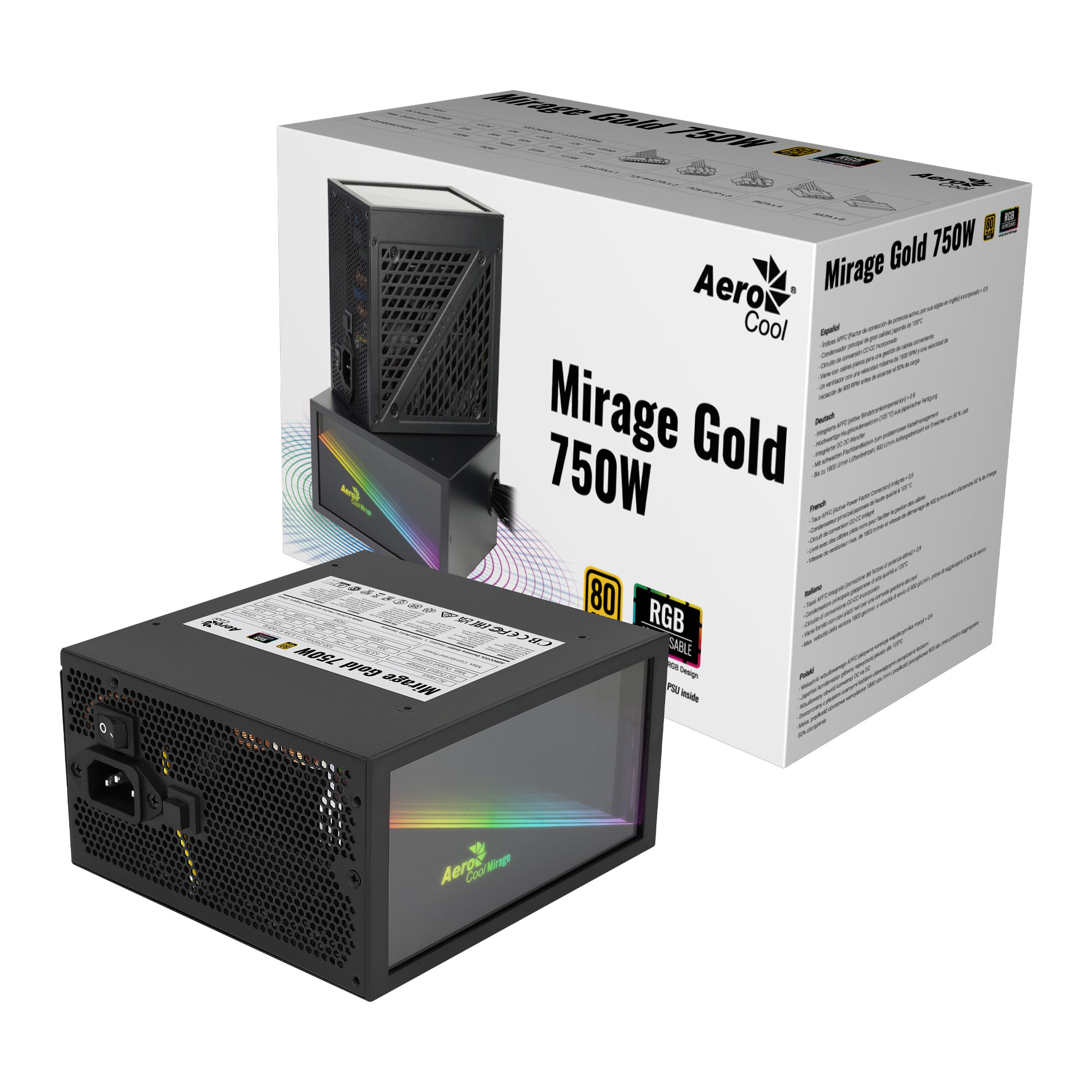 Aerocool MIRAGEGOLD750 PC Power Supply – image 5