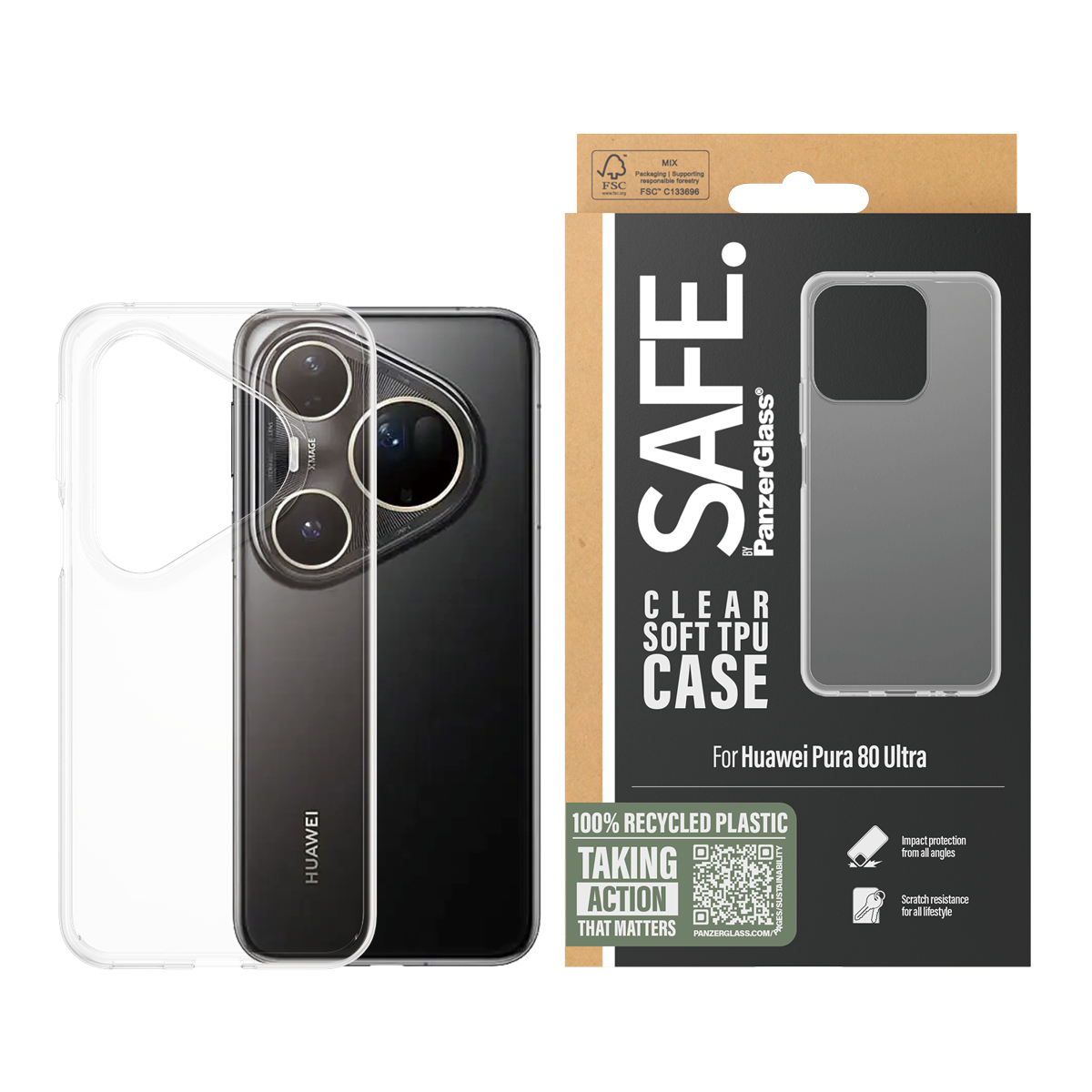 PanzerGlass SAFE. by PanzerGlass® TPU Case Transparent Huawei Pura 80 Ultra – image 2