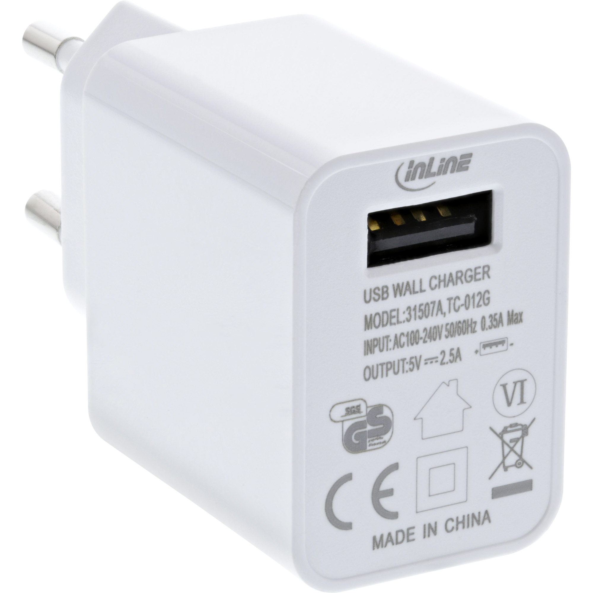 InLine USB Power Adapter Single, 100-240V to – image 2