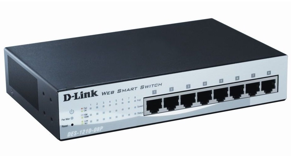 D-Link DES-1210-08P network switch Managed Fast Ethernet (10/100) Power over Ethernet (PoE) Black