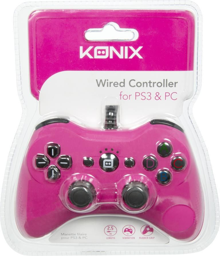 Konix 3328170240918 Gaming Controller Pink USB Gamepad Analogue / Digital PC, Playstation 3 – image 3
