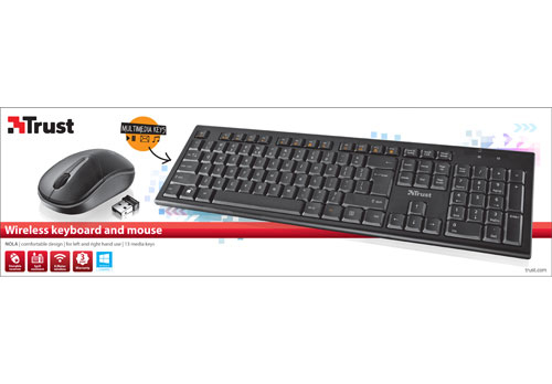 Trust Nola keyboard Mouse included RF Wireless Italian Black – image 9