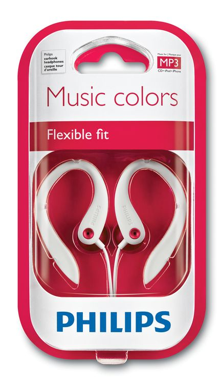 Philips SHS3212S/28 headphones/headset Wired Ear-hook Red, White – image 2