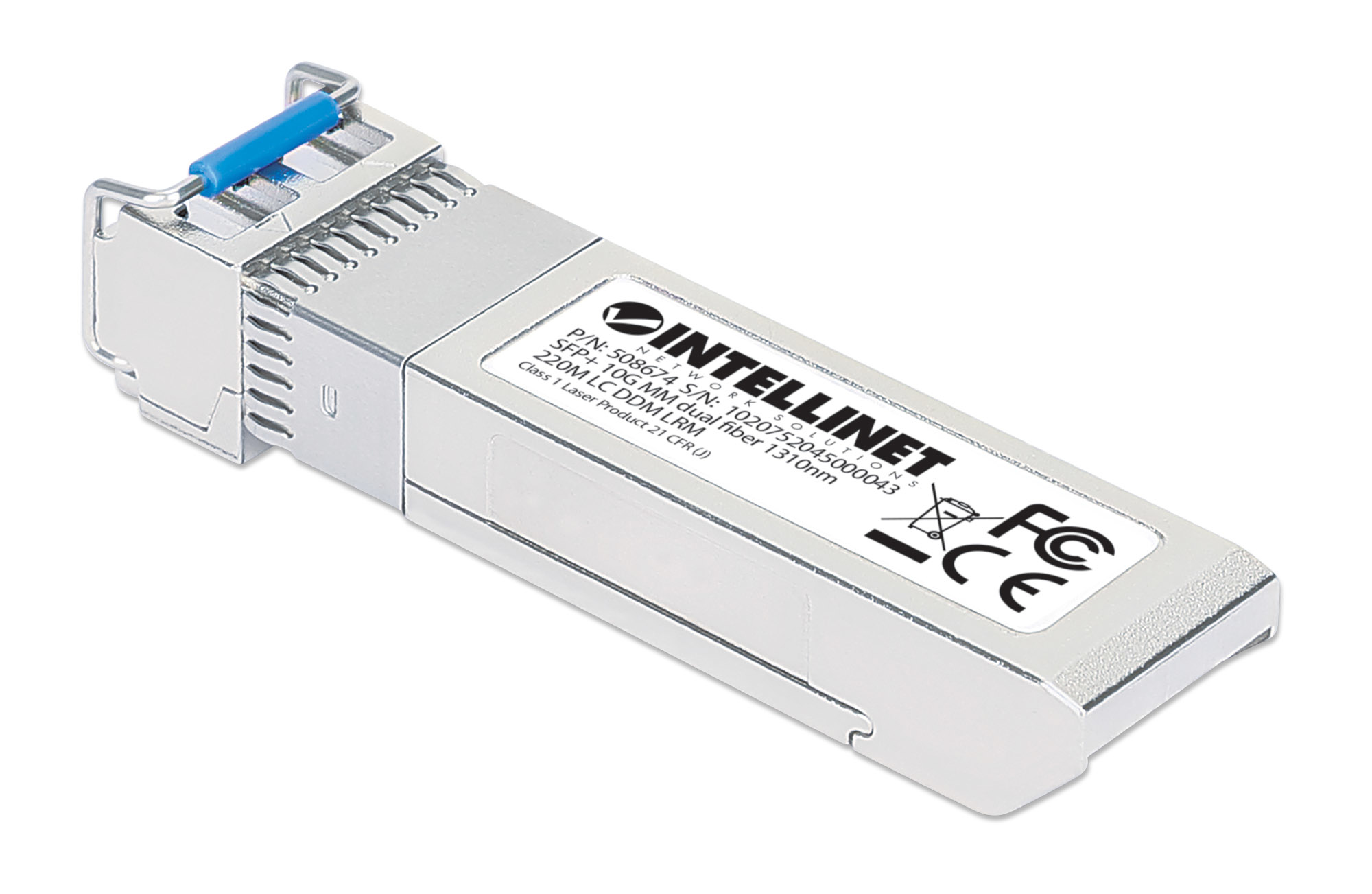 Intellinet 10 Gigabit Fiber SFP+ Optical Transceiver Module 10GBase-LRM (LC) Multi-Mode Port, 220 m (720 ft.), MSA-compliant for Maximum Compatibility, Silver – image 2