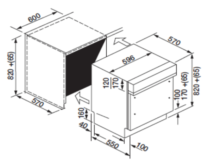 Rosieres RLI416DIN dishwasher Semi built-in 15 place settings – image 2