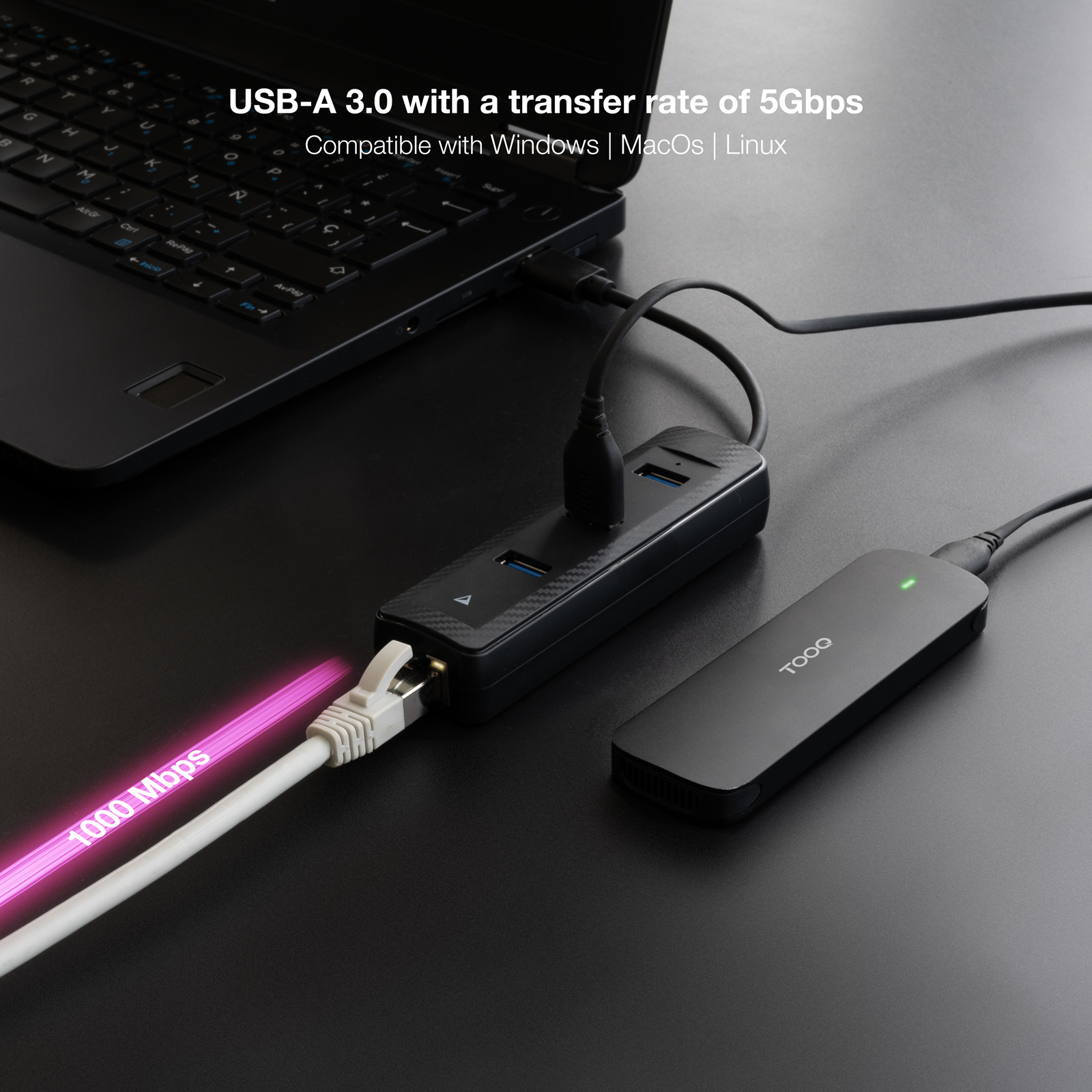 Nanocable 10.16.4604 laptop dock/port replicator Wired USB 3.2 Gen 1 (3.1 Gen 1) Type-A Black – image 4