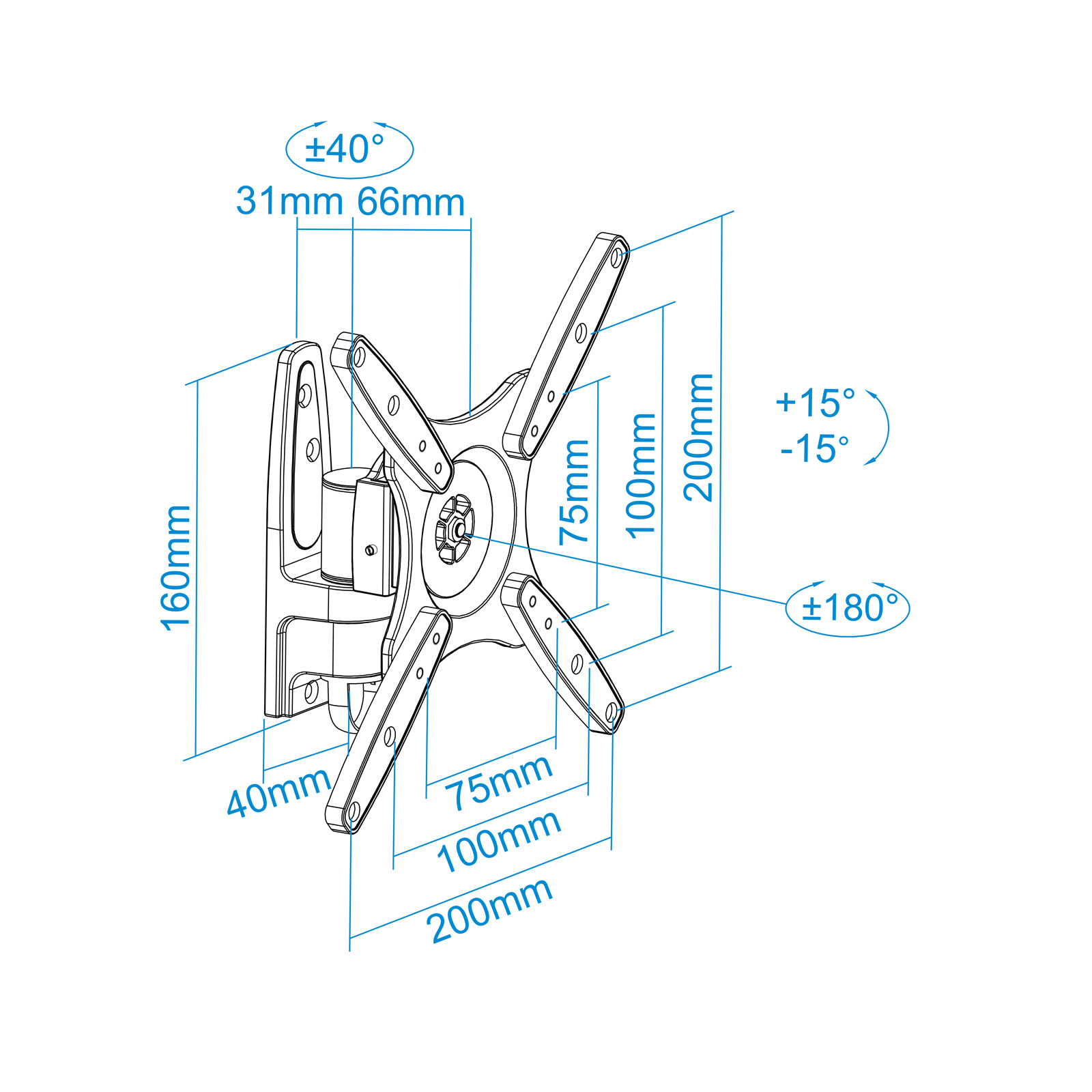 TooQ LP1732TN-B TV mount/stand – image 8