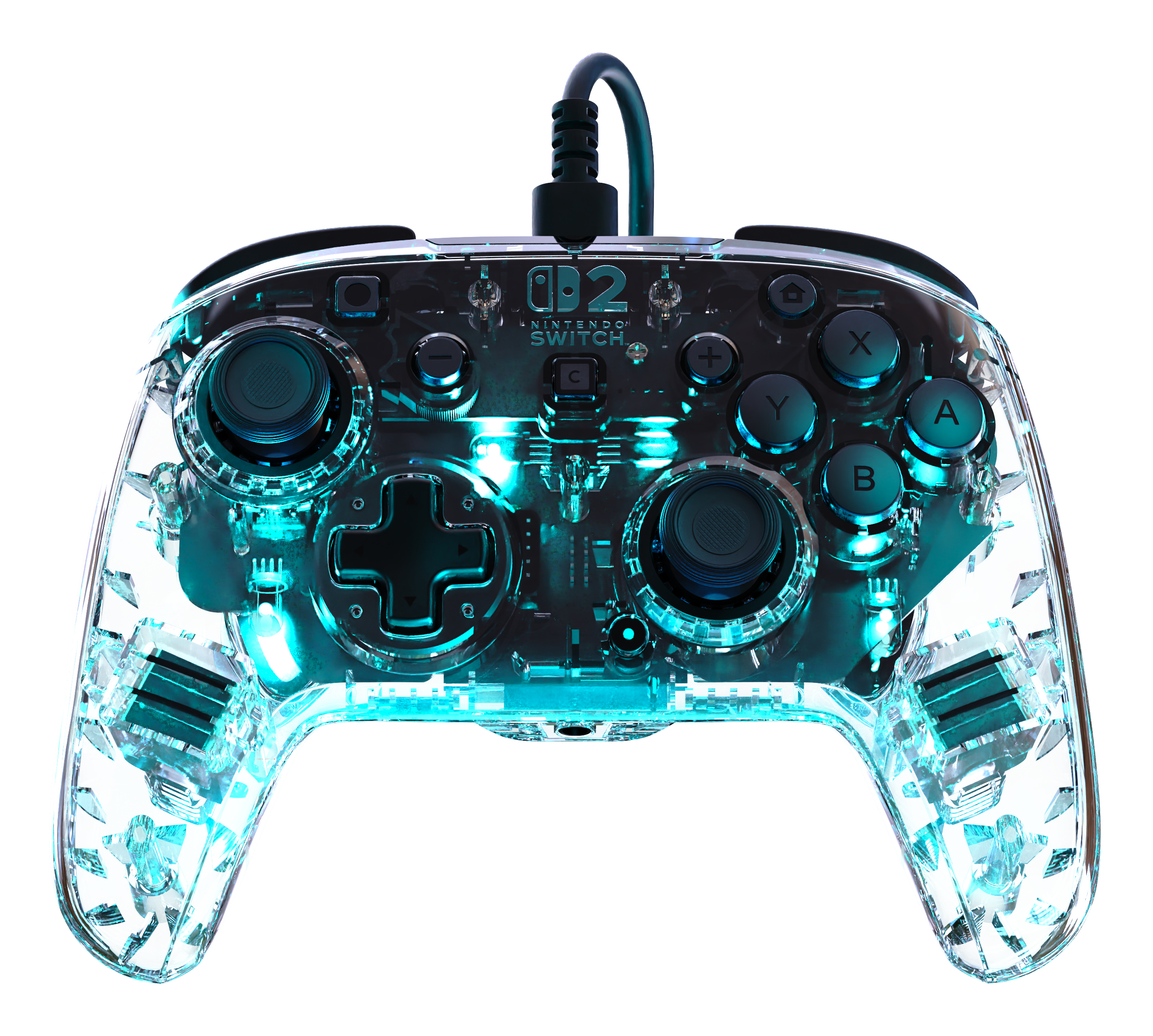 Turtle Beach Afterglow Transparente Manette de gaming RGB filaire Sous licence officielle pour Nintendo Switch 2
