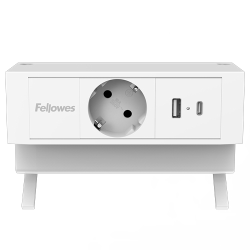 Fellowes Strommodul Schreibtisch 1xSteckdose,USB-A,USB-C wei
