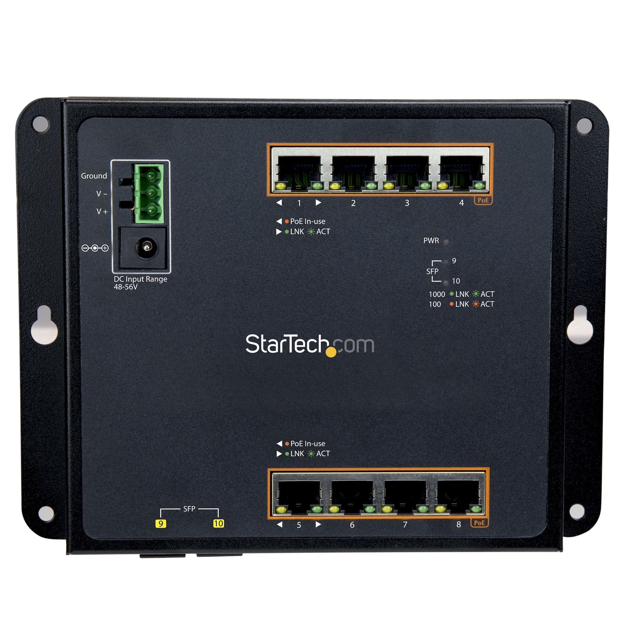 StarTech.com Industrial 8 Port Gigabit PoE+ Switch w/2 SFP MSA Slots – image 3
