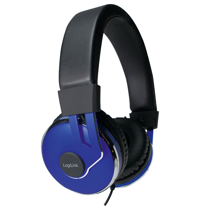 LogiLink HS0040 headphones/headset Wired Head-band Calls/Music Black, Blue