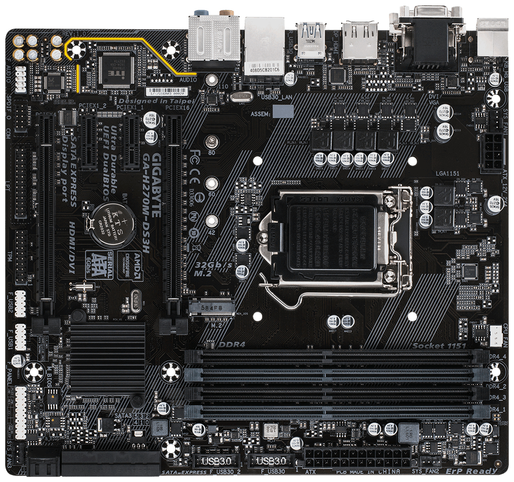 GIGABYTE GA-H270M-DS3H motherboard Intel® H270 LGA 1151 (Socket H4) micro ATX – image 2