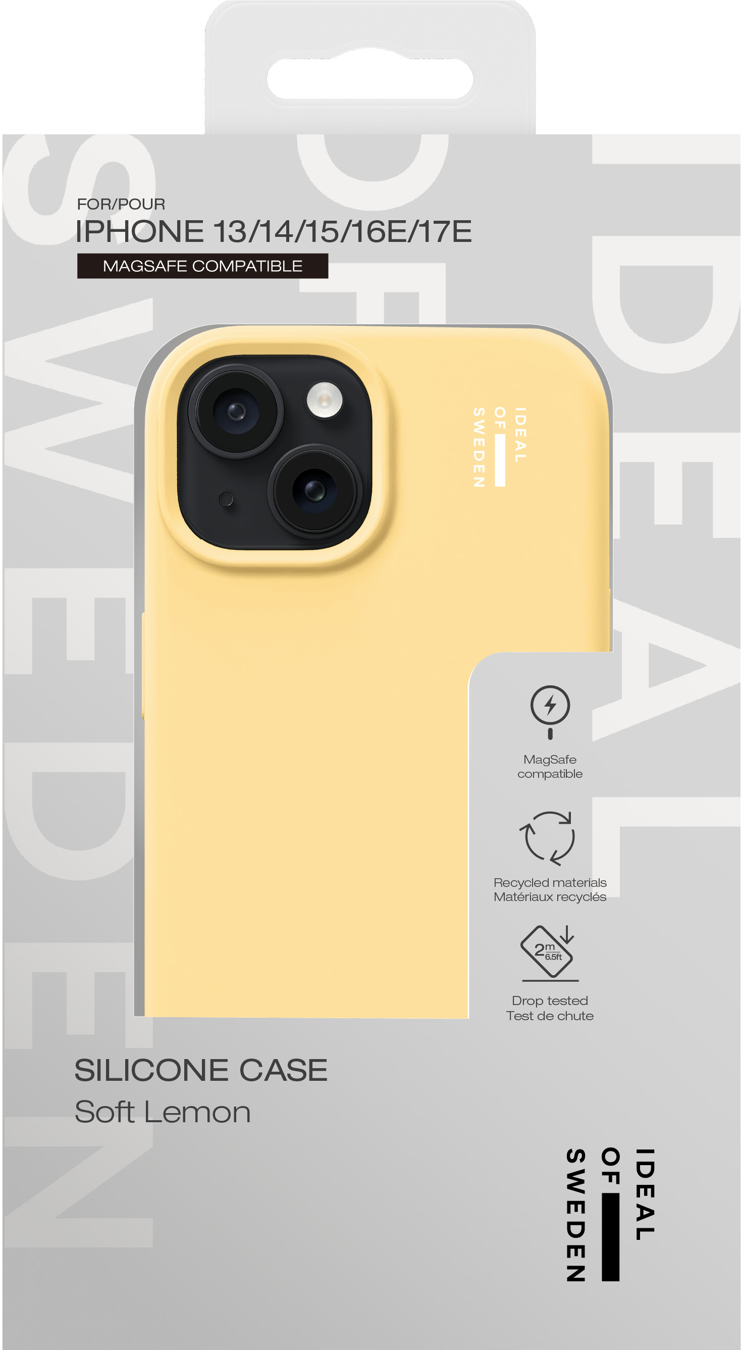 iDeal of Sweden Silicone Case MagSafe iPhone 13 / 14 / 15 / 16e / 17e Soft Lemon – image 5