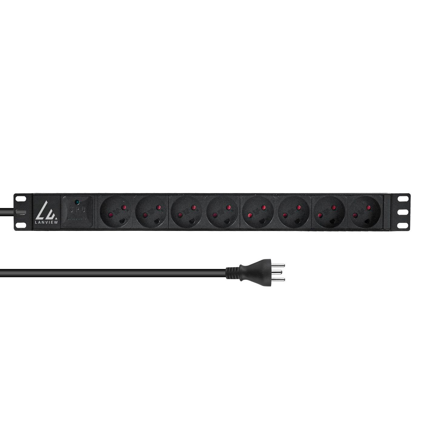 Lanview LVR-2MDK-SPD-DK8 power distribution unit (PDU) 8 AC outlet(s) 1U – image 1