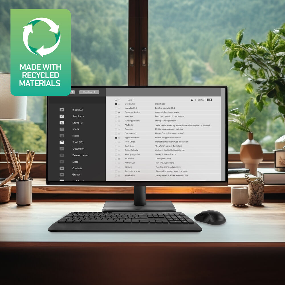 ACT Wireless keyboard and mouse bundle (Azerty), silent click, eco-friendly, made from recycled materials – image 4