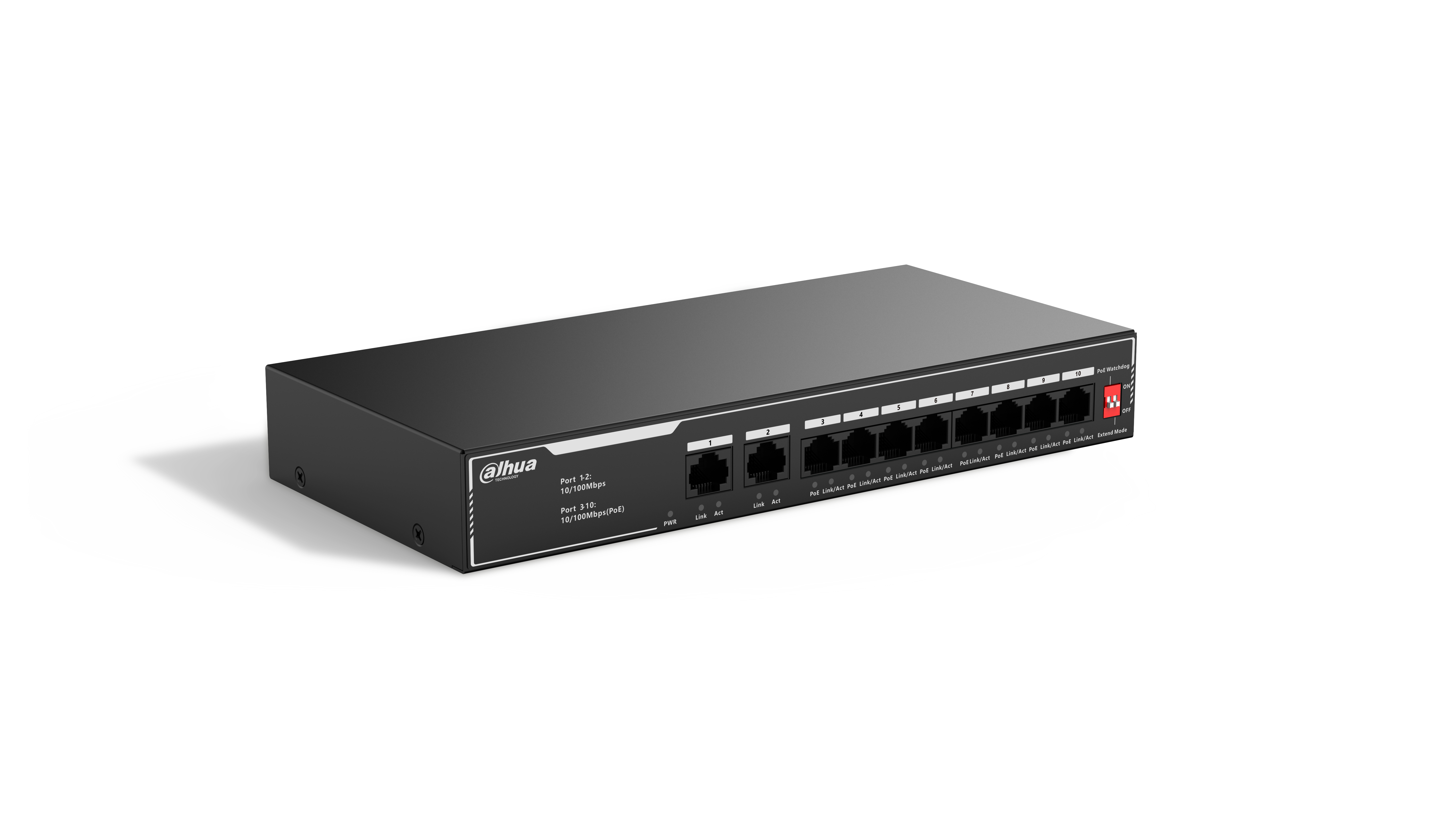Switch Dahua SF1010LP - Fast Ethernet - 8 Puertos PoE+ - 2 Uplink - No Gestionado - DH-SF1010LP Switch Dahua SF1010LP - Fast Ethernet - 8 Puertos PoE+ - 2 Uplink - No Gestionado - DH-SF1010LP