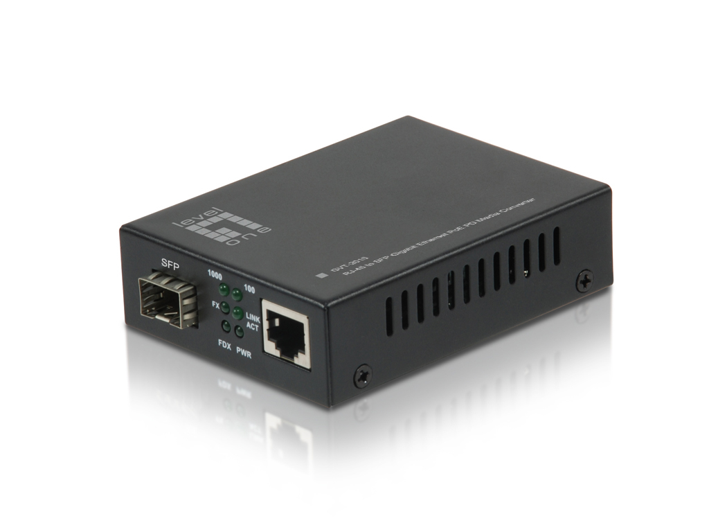 LevelOne RJ45 to SFP Gigabit Media Converter, PoE PD – image 2