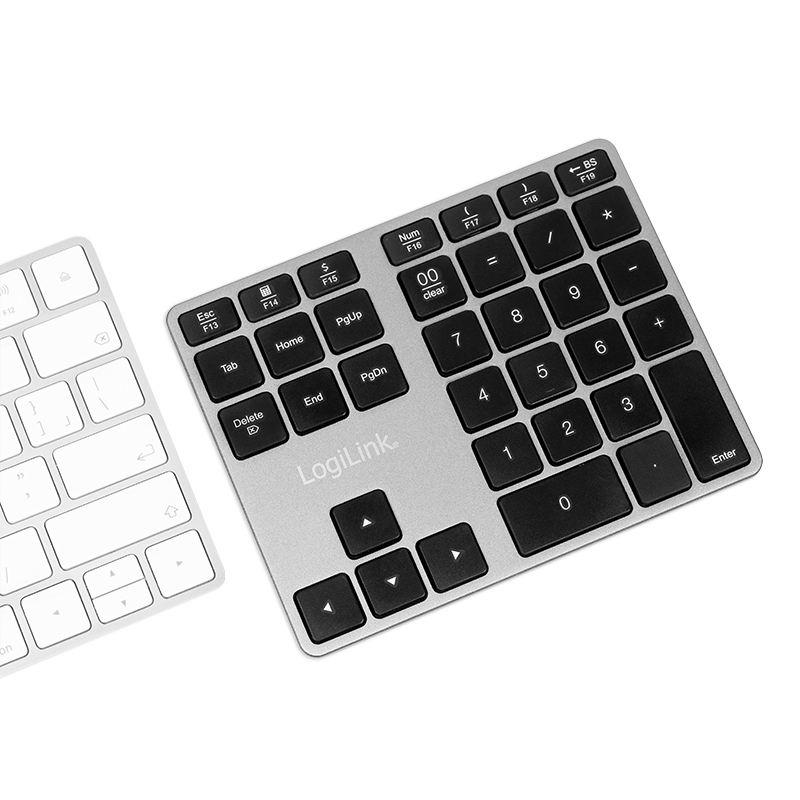 LogiLink ID0187 numeric keypad Universal Bluetooth Aluminium, Black – image 7