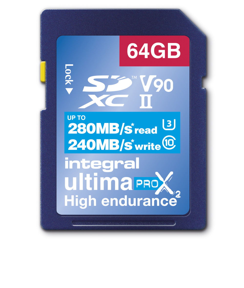 Integral 64GB SDXC UHS-2 U3 CL10 V90 UP TO R-280 W-240 MBS