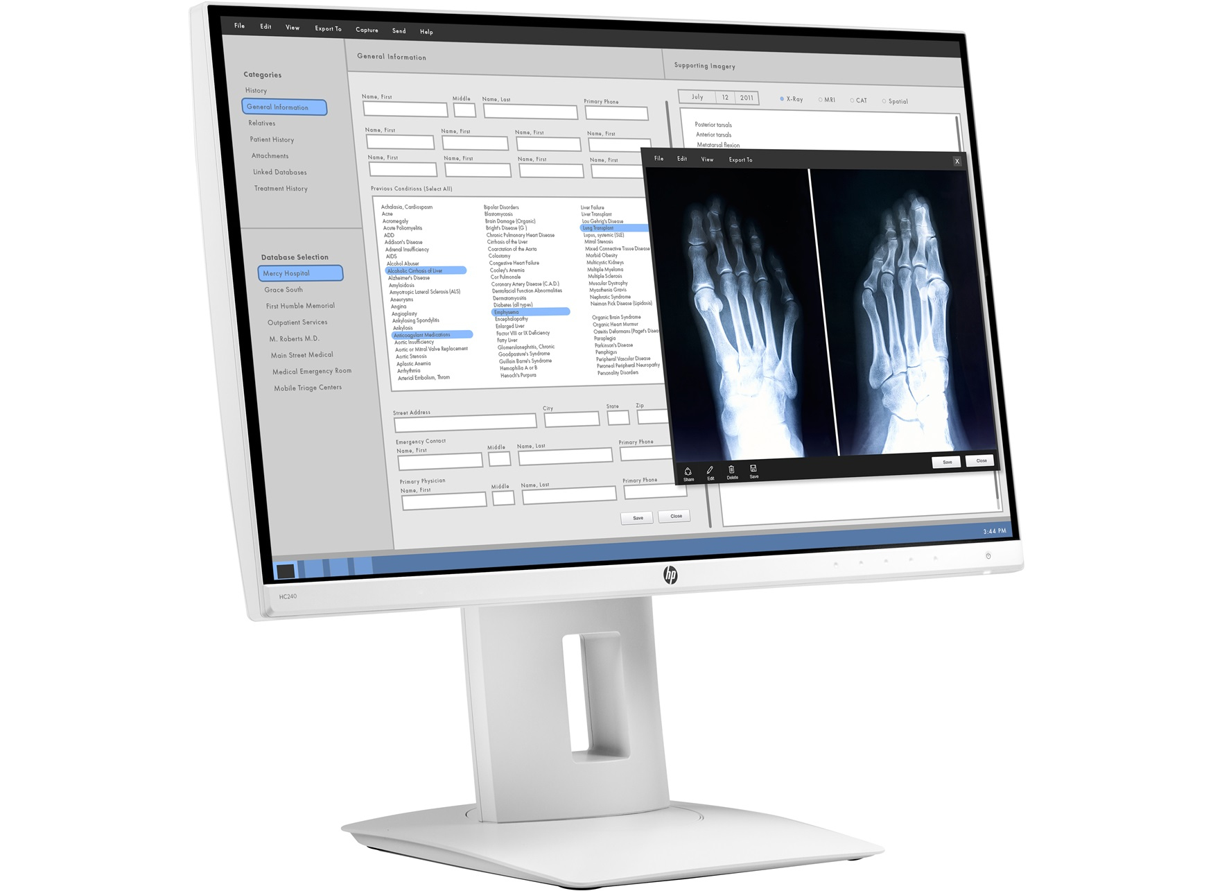 HP HC240 Healthcare Edition computer monitor 61 cm (24″) 1920 x 1200 pixels WUXGA LED White image 3