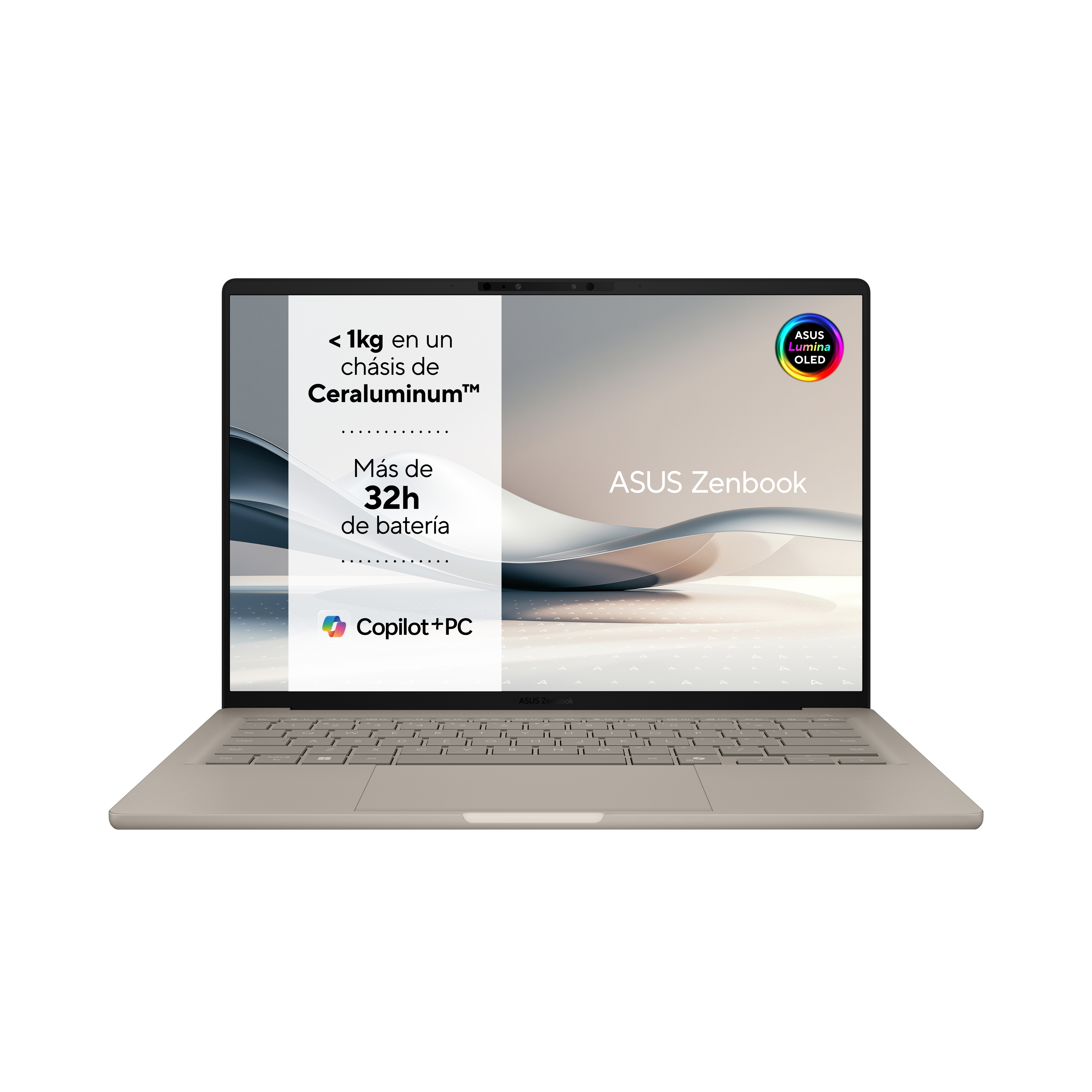 Portátil - ASUS Zenbook A14 OLED UX3407QA-QD332W Copilot+ PC, 14 " WUXGA, Snapdragon® X X1-26-100 45 TOPS, 32 GB RAM, 512 SSD, Adreno™ GPU, W11 - imagen 3