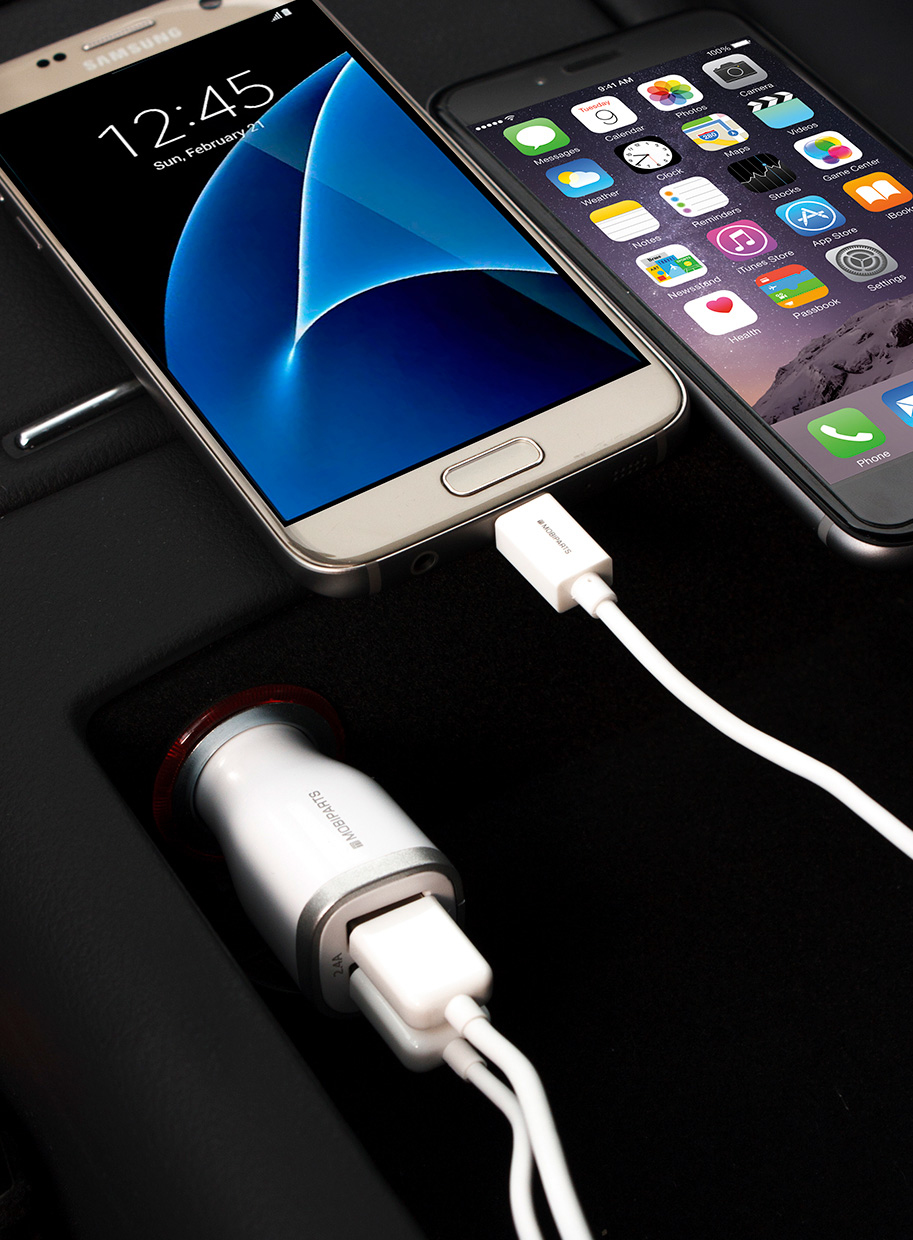 Mobiparts Car Charger Dual USB 2.4A + Micro USB Cable White – image 4