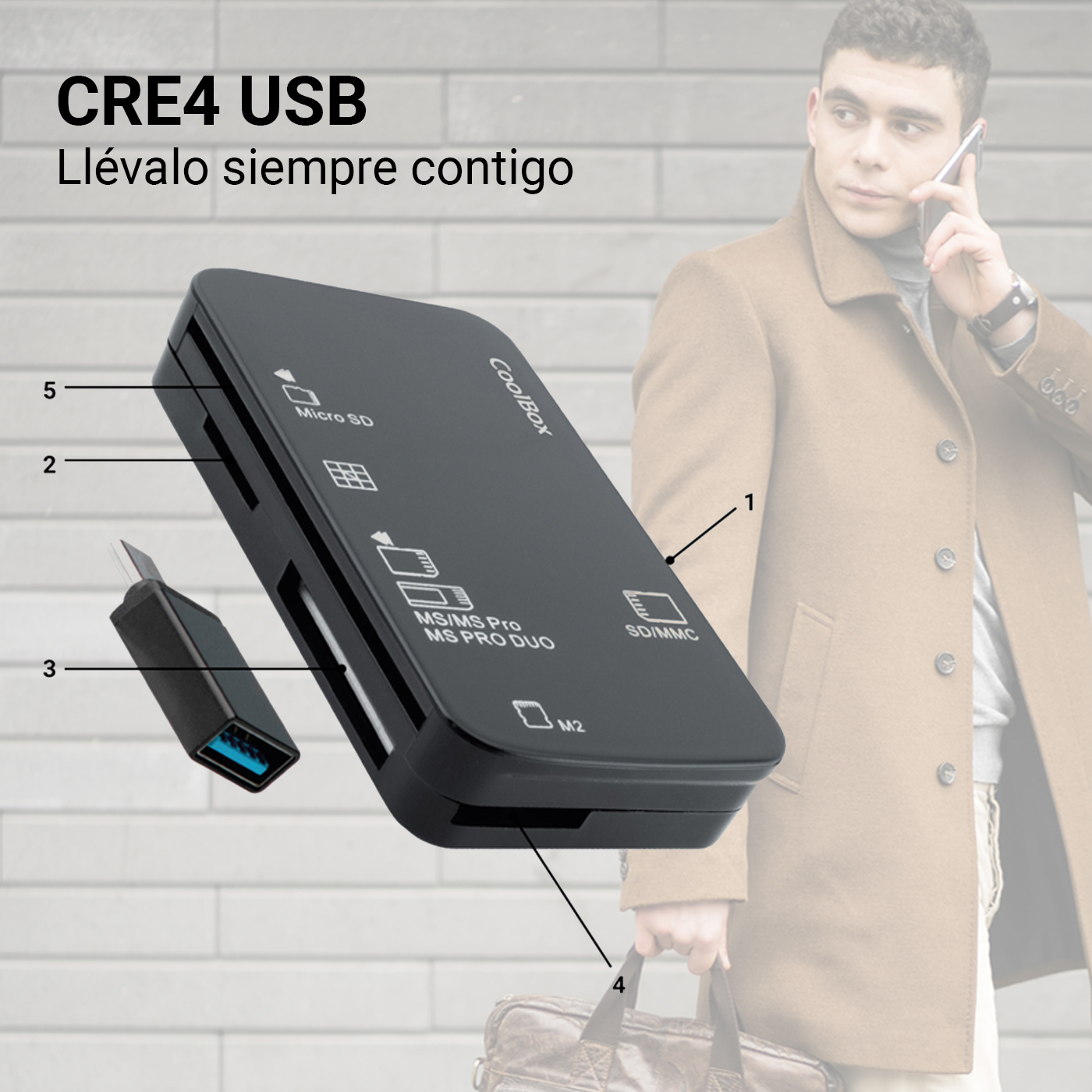 CoolBox COO-CRE-4AC card reader USB Black – image 2